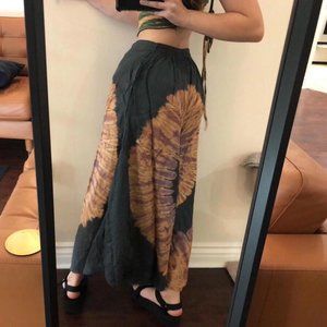 Women's multi Elastic Waist Wide Leg Flowy Boho Pattern Trousers